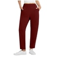 thumbnail image 1 of RYRJJ Womens Business Casual Pants Stretch Travel Pants with Pockets Dressy Slacks Golf Work Pull On Trousers(Wine,XXL), 1 of 7