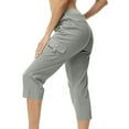 thumbnail image 1 of RYRJJ Womens Capris with Zipper Pockets Loose Fit Casual Capri Pants Dressy Lightweight Ladies Baggy Cargo Pants for Hiking(Gray,3XL), 1 of 7