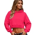 thumbnail image 1 of RYRJJ Womens Cute Cropped Hoodies Y2k Casual Long Sleeve Hooded Sweatshirts Lightweight Fall Fashion Loose Pullover Tops(Hot Pink,M), 1 of 9