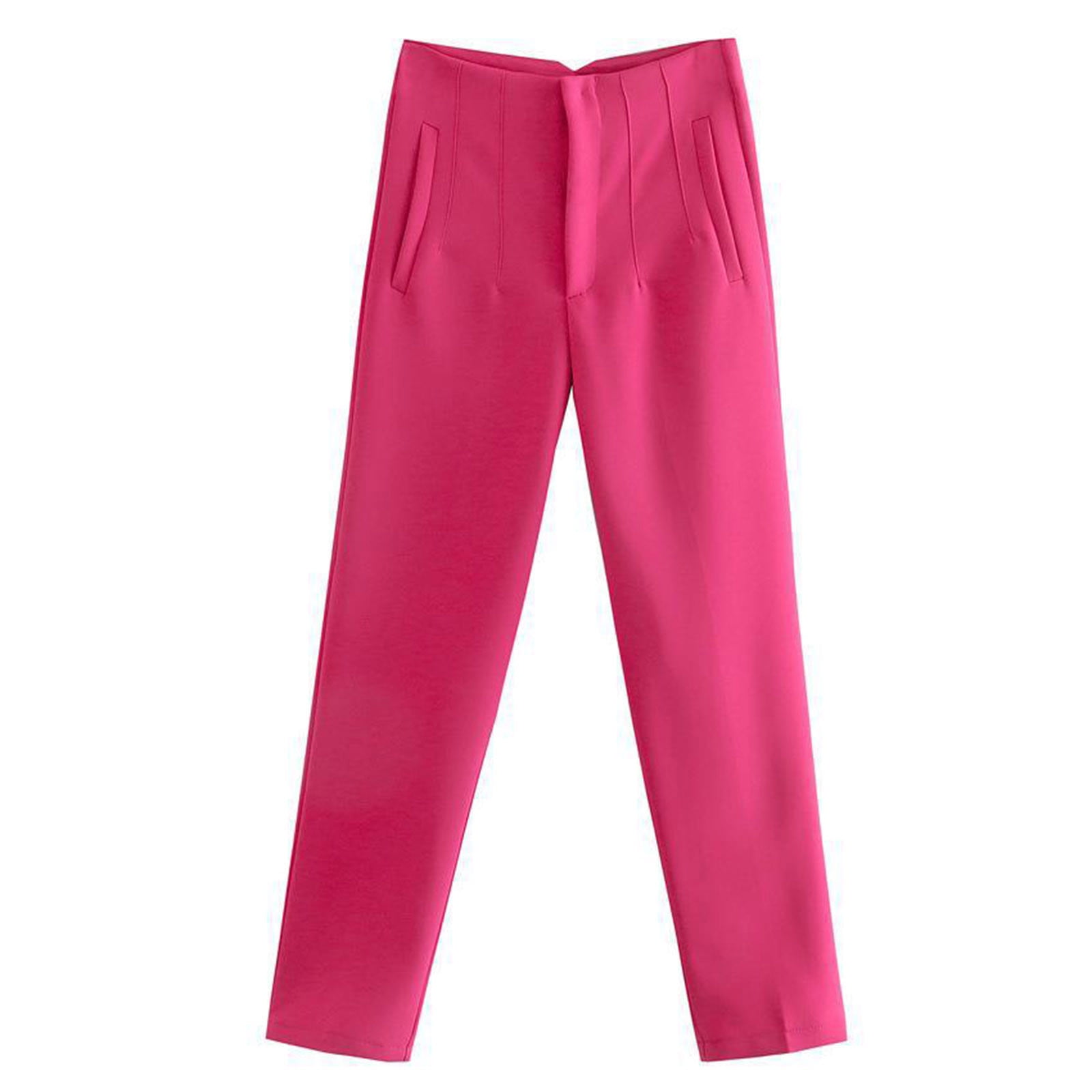 hot pink dress pants for women S High Waisted Satin Knee Length Fully Lined Conjunto de Pantaln Y Saco