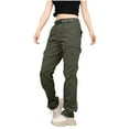 thumbnail image 1 of RYRJJ Womens Fleece Lined Hiking Cargo Pants Snow Ski Pants Winter Warm Waterproof Windproof Outdoor Tactical Trousers with Pockets(Army Green;M), 1 of 8