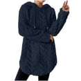 thumbnail image 1 of RYRJJ Womens Fuzzy Hoodies Pullover Oversized Hooded Sweatshirt Lightweight Fall Winter Warm Sherpa Fleece Hoodie(Navy,S), 1 of 9