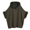 thumbnail image 1 of RYRJJ Womens Hooded Poncho Cape Batwing Sleeve Shawl Wrap with Faux Fur Trim Winter Warm Cardigan Dressy Cloak Fashion Tops Coat(Army Green,Free Size), 1 of 3