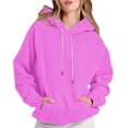 thumbnail image 1 of RYRJJ Womens Hoodies Fall Fashion Hooded Sweatshirts Drawstring Pullover Tops Winter Loose Basic Hoodie with Pocket(Pink Purple,XXL), 1 of 7