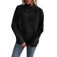 thumbnail image 1 of RYRJJ Womens Hoodies Sweatshirt Long Sleeve Cowl Neck Pullover Tops Casual Fall Workout Hooded Sweatshirts with Pocket(Black,M), 1 of 9