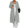 thumbnail image 1 of RYRJJ Womens Long Cardigans with Hood Oversized Open Front Long Sleeve Casual Cardigan Loose Coat with Pockets(Gray,S), 1 of 4