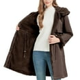 thumbnail image 1 of RYRJJ Womens Long Winter Parka Coat Windproof Thickened Sherpa Fleece Lined Reversible Jackets Warm Padded Outerwear with Hood(Coffee,XXL), 1 of 8