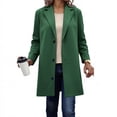 thumbnail image 1 of RYRJJ Womens Long Wool Coat Warm Single Breasted Peacoat Jacket Classic Notched Lapel Trench Coats Fall Winter Outerwear(Green,4XL), 1 of 6