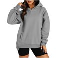 thumbnail image 1 of RYRJJ Womens Oversized Hoodies Lightweight Sweatshirts Long Sleeve Side Slit Pullover Shirts Fall Winter Hooded Tops with Pocket(Gray,XL), 1 of 3