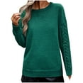 thumbnail image 1 of RYRJJ Womens Oversized Sweaters Fall Crew Neck Long Sleeve Drop Shoulder Pullover Casual Cable Knit Chunky Sweater Tops(Army Green,XL), 1 of 8
