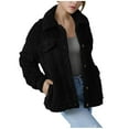 thumbnail image 1 of RYRJJ Womens Sherpa Fleece Jackets Button Down Fuzzy Warm Winter Coats Lapel Long Sleeve Jacket Outwear with Pockets(Black,S), 1 of 6