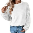 thumbnail image 1 of RYRJJ Womens Sherpa Pullover Sweatshirt Fuzzy Fleece Sweatshirts Crewneck 2024 Winter Long Sleeve Warm Blouse Tops(White,XL), 1 of 7
