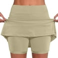 thumbnail image 1 of RYRJJ Womens Skorts with Pockets Tummy Control Plus Size Skorts for Women High Waist Athletic Sports Pants Skirt Casual Shorts(Beige,S), 1 of 5