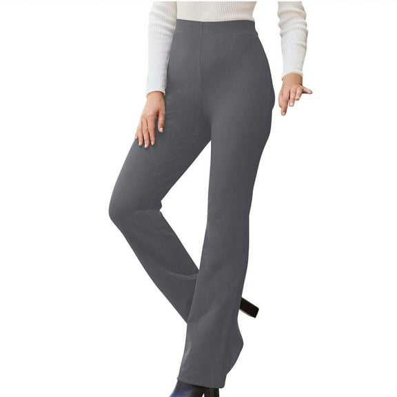 RYRJJ Womens Stretch Dress Pants Casual Slacks Pants with Pockets Flared Straight Leg Bootcut Trousers for Office Work Business(Dark Gray,XL)
