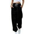 thumbnail image 1 of RYRJJ Womens Sweatpants Drawstring High Waisted Baggy Sweatpants Joggers Sport Active Workout Pants with Pockets Trousers(Black,M), 1 of 6
