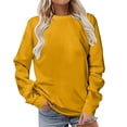 thumbnail image 1 of RYRJJ Womens Sweatshirts Plus Size Casual Long Sleeve Crewneck Hoodie Solid Color Pullover Lightweight Loose Tops(Yellow,5XL), 1 of 5