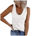 thumbnail image 1 of RYRJJ Womens Tank Tops Plus Size Scoop Neck Ribbed Knit Camis Vest Summer Casual Sleeveless Loose Tee Shirts(White,3XL), 1 of 6
