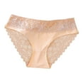 thumbnail image 1 of RYRJJ Womens Underwear Cotton Bikini Panties High Cut Sheer Lace Panty Stretch Soft Underpants Ladies Briefs(Beige,L), 1 of 5