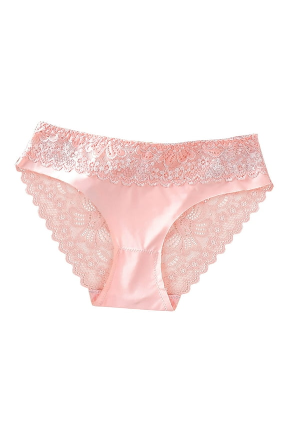 Womens Underwear Cotton Bikini Panties High Cut Sheer Lace Panty Stretch Soft Underpants Ladies Briefs(Pink,S)