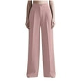 thumbnail image 1 of RYRJJ Womens Wide Leg Dress Pants Business Casual Flowy Work Palazzo Pants High Elastic Waisted in The Back Slacks Trousers(Pink;XS), 1 of 4