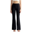 thumbnail image 1 of RYRJJ Womens Yoga Dress Pants Front Seam Stretchy Work Pants Business Casual Bootcut Slacks High Waisted Pull On Flared Trousers(Black,M), 1 of 6