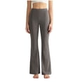 thumbnail image 1 of RYRJJ Womens Yoga Dress Pants Front Seam Stretchy Work Pants Business Casual Bootcut Slacks High Waisted Pull On Flared Trousers(Gray,S), 1 of 7