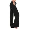 thumbnail image 1 of RYRJJ Womens Yoga Pants with Pockets Straight-Leg Loose Comfy Drawstring Elastic Waist Lounge Pajama Pants Running Long Active Casual Sweatpants(Black,S), 1 of 9