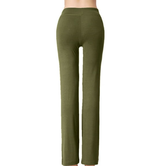 RYRJJ Womens Yoga Sweatpants Drawstring Wide Leg High Waisted Lounge Pajamas Pants Comfy Workout Loose Trousers with Pockets(Army Green,S)