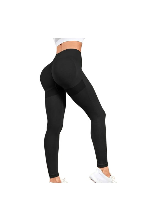 Workout Leggings for Women Gym Scrunch Butt Butt Lifting Seamless Leggings Soft High Waisted Stretch Athletic Yoga Pants(Black,XL)