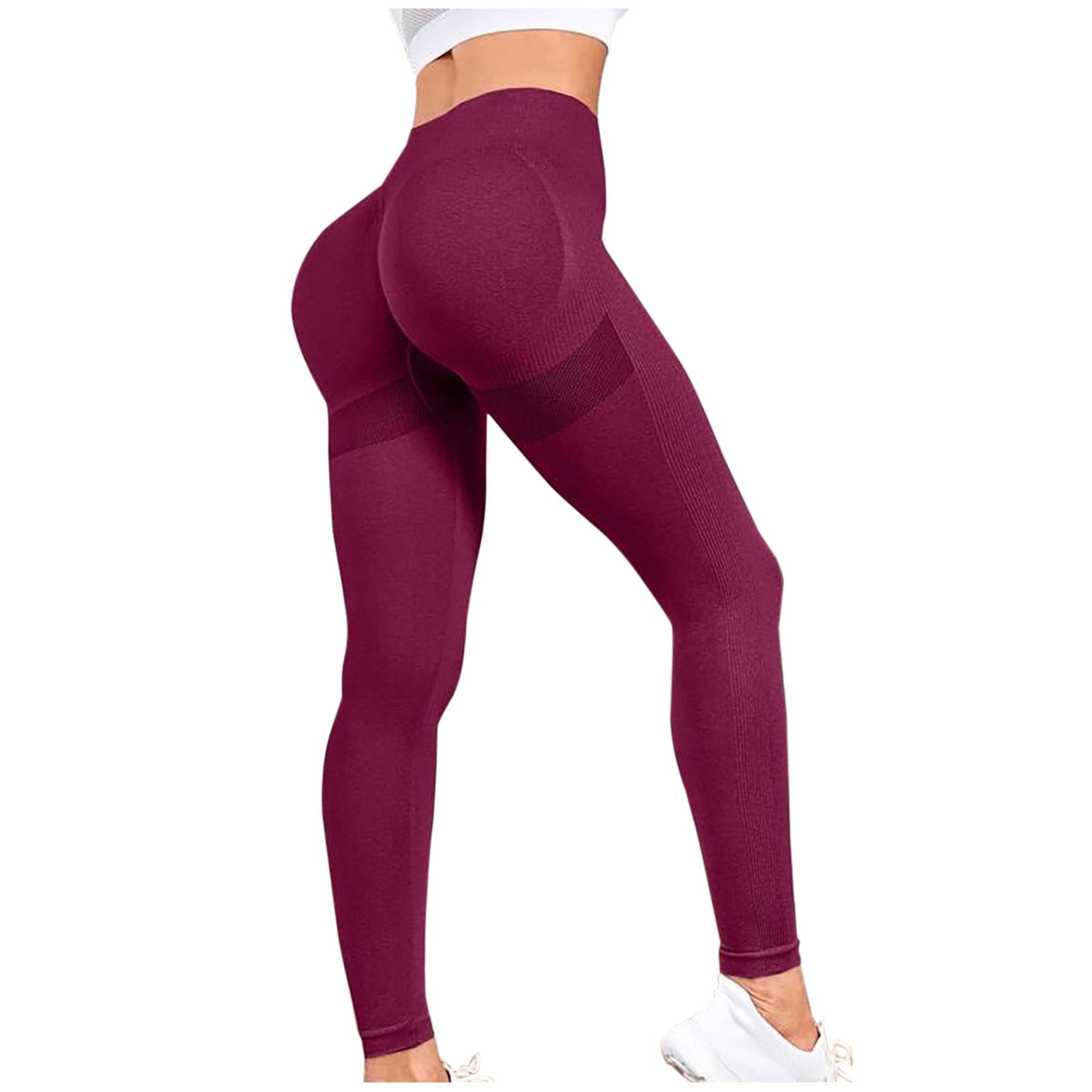 CHRLEISURE Women's Workout Leggings 3-Pack - Scrunch Butt Lifting, Seamless, High Waist, Black/Gray/Blue - View #2