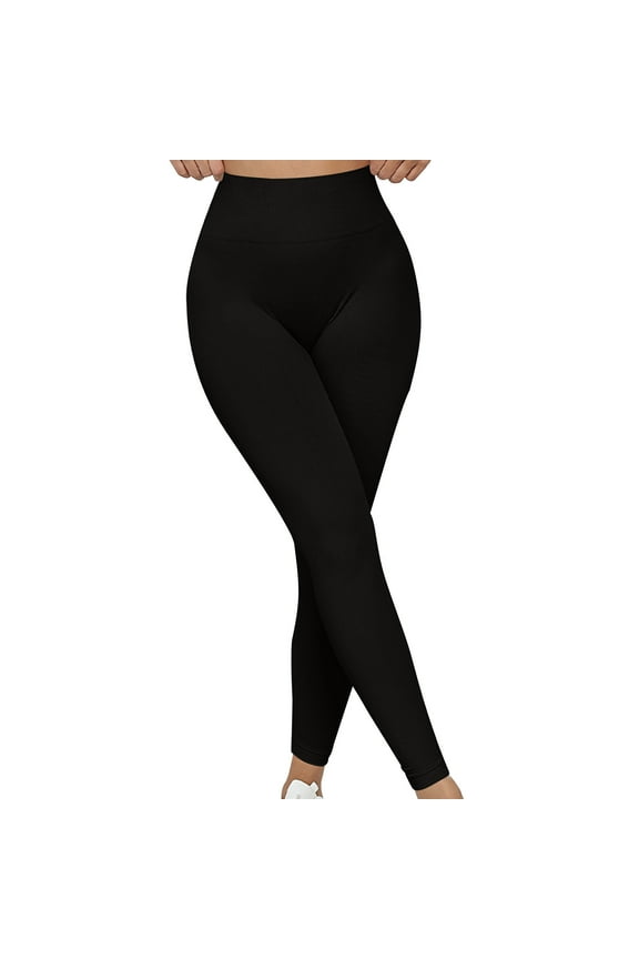 Workout Leggings for Women High Waisted Butt Lifting Seamless Gym Yoga Pants Tummy Control Activewear Tights Athletic Leggings(Black,L)