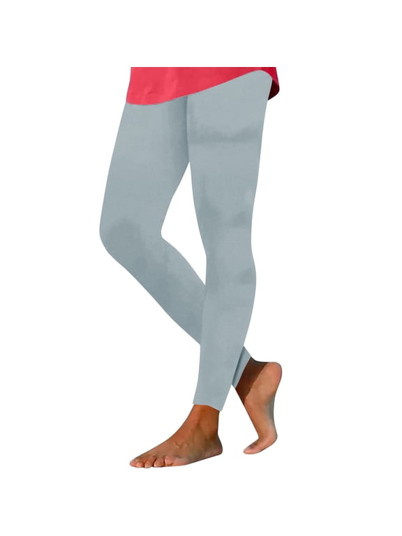 Workout Leggings for Women Winter Warm High Waisted Brushed Yoga Pants Fitness Athletic Lounge Leggings(Silver;S)