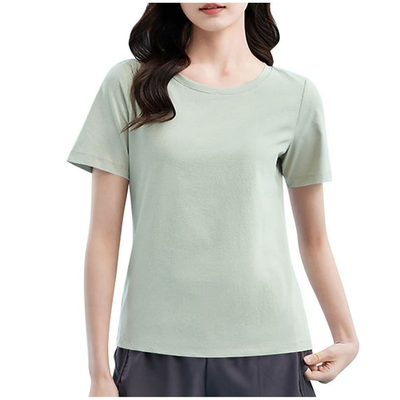 RYRJJ Workout Tops for Women Breathable Quick Dry Loose Fit T Shirt Outdoor Yoga Running Hiking Gym Tee Top(Mint Green,XXL)