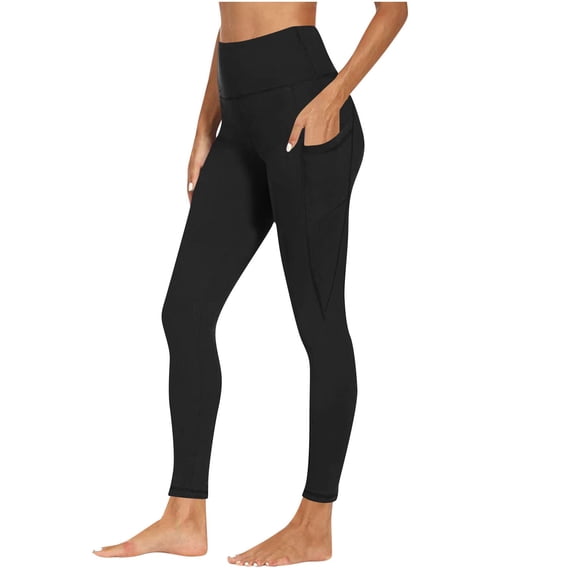 RYRJJ Yoga Pants for Women with Pockets Tummy Control High Waisted Leggings Workout Sports Running Athletic Tight Pants