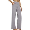 thumbnail image 1 of RYRJJ Yoga Pants with Pockets for Women Wide Leg Pants High Waist Stretch Dress Slacks Casual Long Sweatpants(Gray,M), 1 of 5