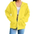 thumbnail image 1 of RYRJJ Zip Up Y2k Hoodies for Women Fall Casual Long Sleeve Hooded Sweatshirts Jackets Lightweight Outwear Coat with Pockets(Light Yellow,S), 1 of 7