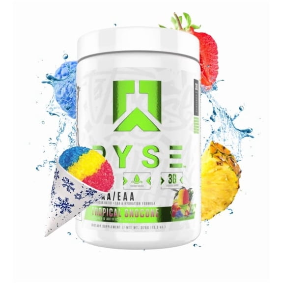 RYSE BCAA EAA Powder Surgar-Free - Tropical Snocone - 30 Servings