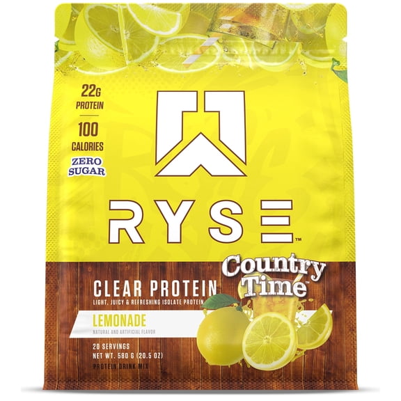 RYSE Clear Whey Isolate Protein Powder - Country Time Lemonade - 20 Servings Bag
