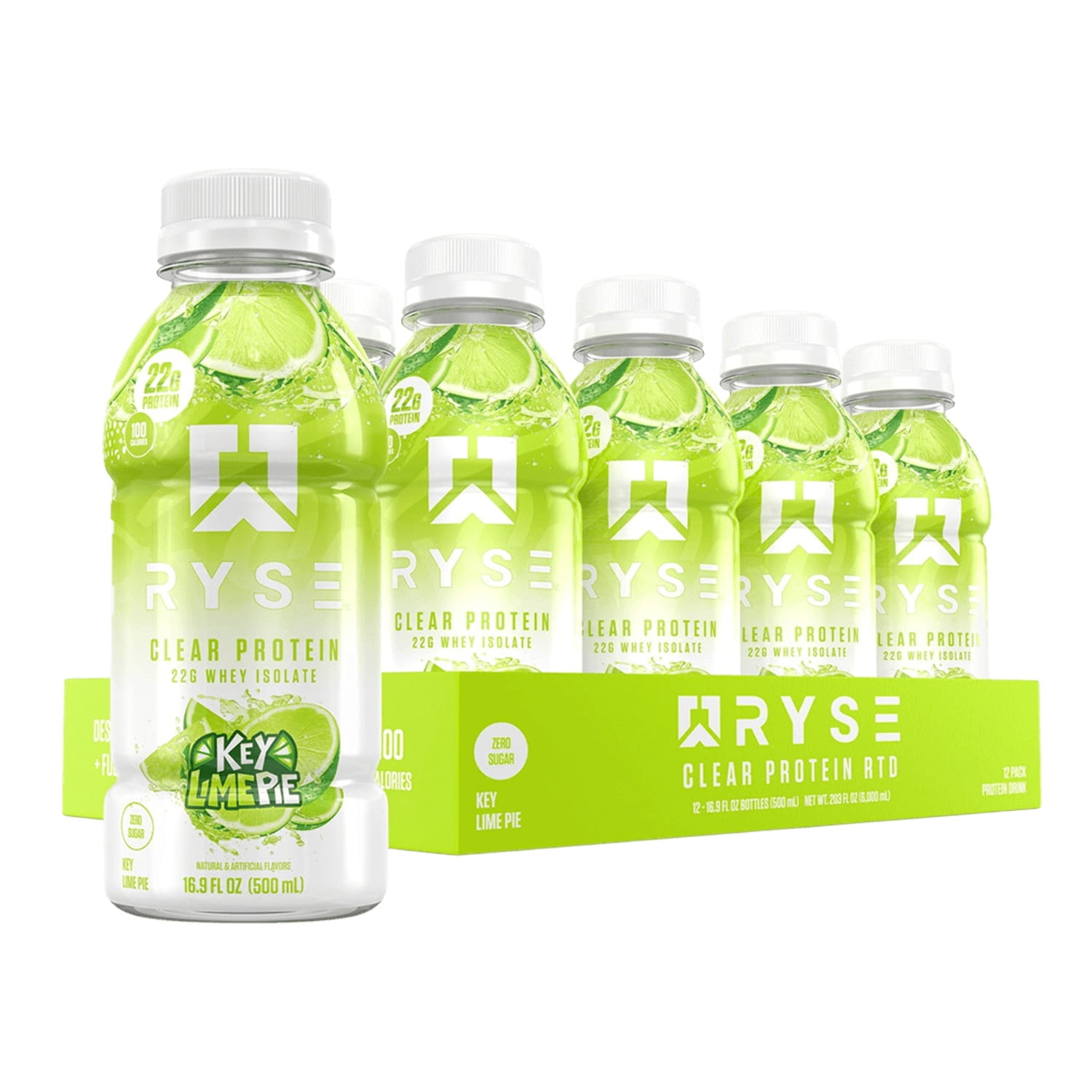 RYSE Clear Protein Shake Ready-To-Drink - Key Lime Pie - 12 Pack