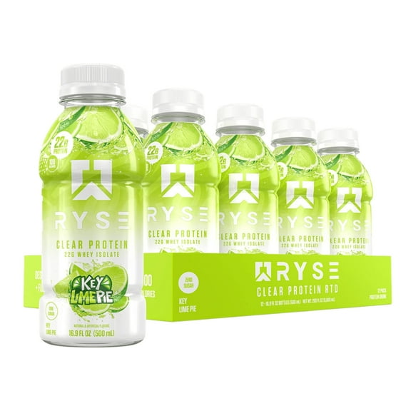 RYSE Clear Protein Shake Ready-To-Drink - Key Lime Pie - 12 Pack