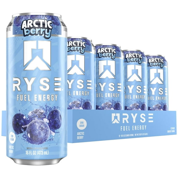 RYSE Fuel Energy Drink - Arctic Berry - Sugar Free - 16 fl oz (12-Pack)