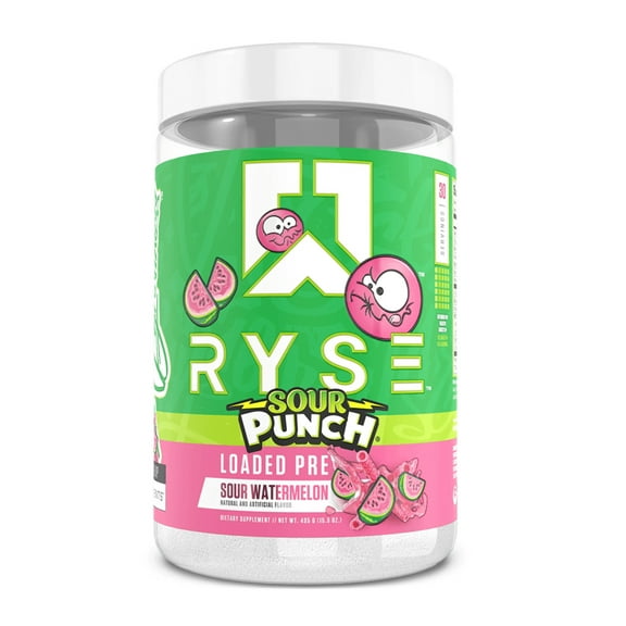 RYSE Loaded Daily Pre Workout Powder - Sour Punch Watermelon - 30 Servings