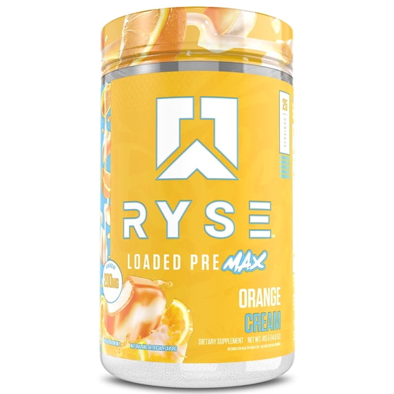 RYSE Loaded Pre Max Daily Pre Workout Powder - Orange Cream - 25 Servings