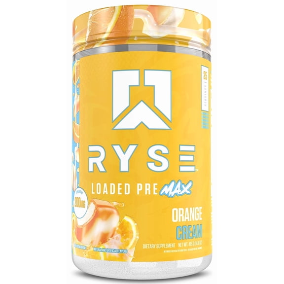 RYSE Loaded Pre Max Daily Pre Workout Powder - Orange Cream - 25 Servings
