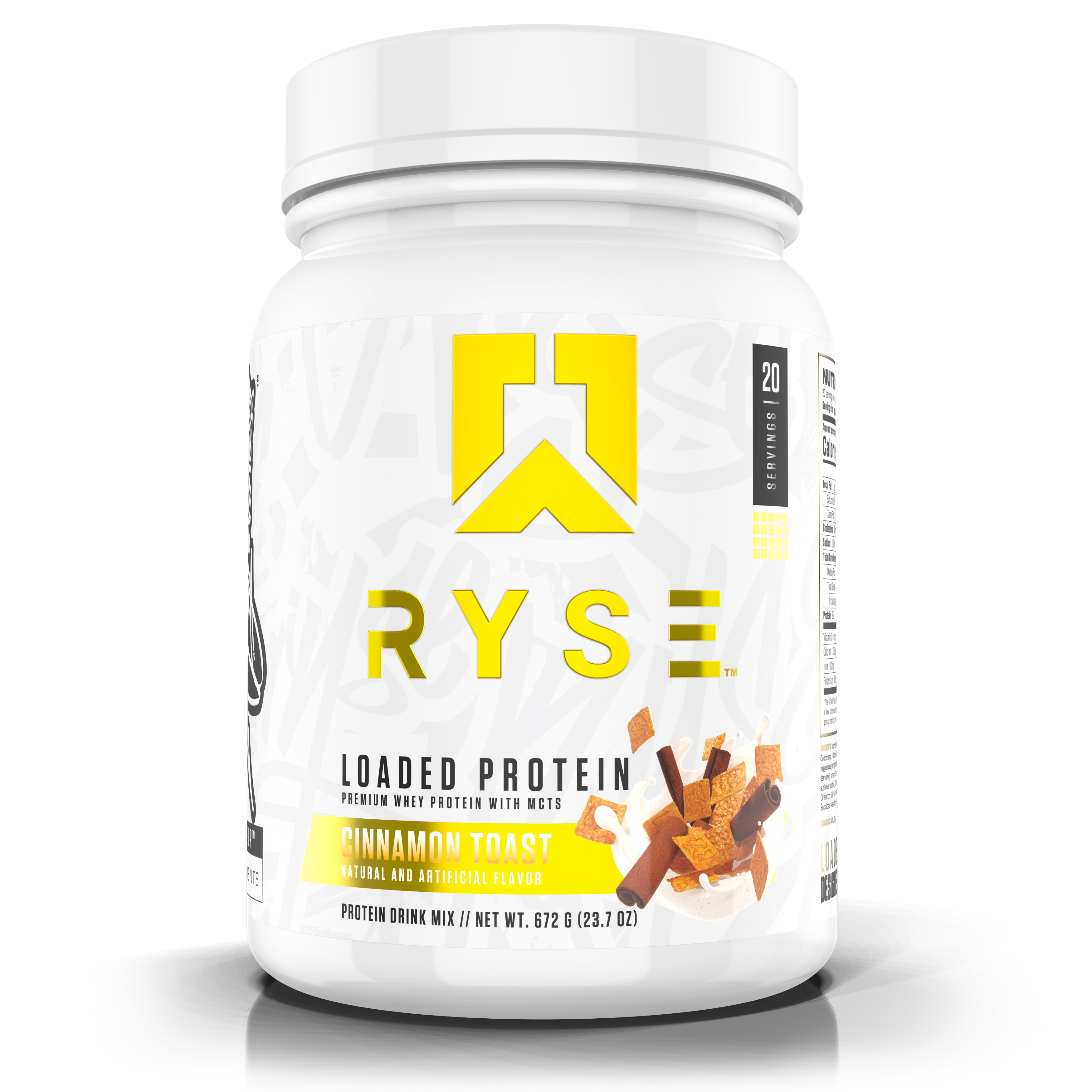 Ryse Loaded Protein Powder, 25g Whey Protein Isolate & Concentrate, with  Prebiotic Fiber & MCTs, Low Carbs & Low Sugar