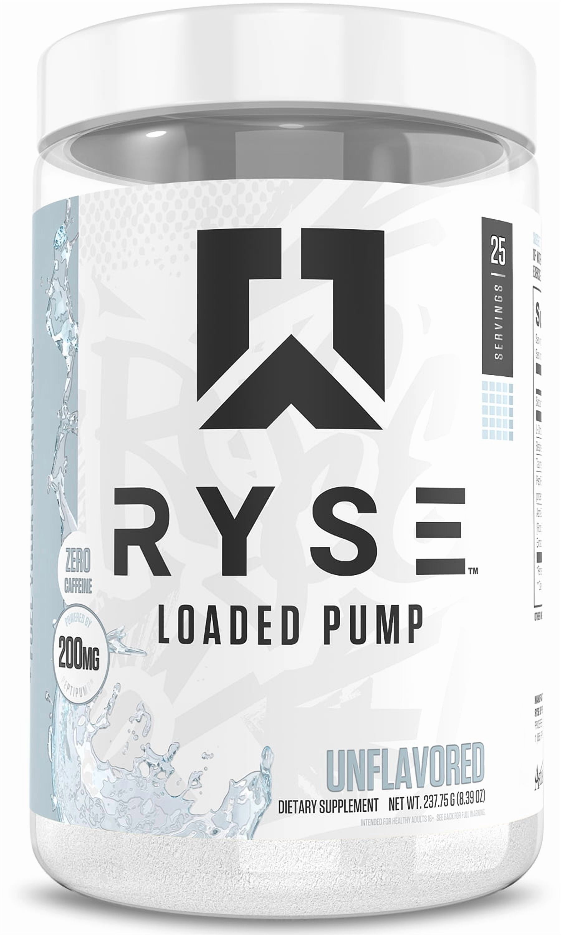 RYSE Loaded Pump Stim-Free Pre Workout Powder, Unflavored