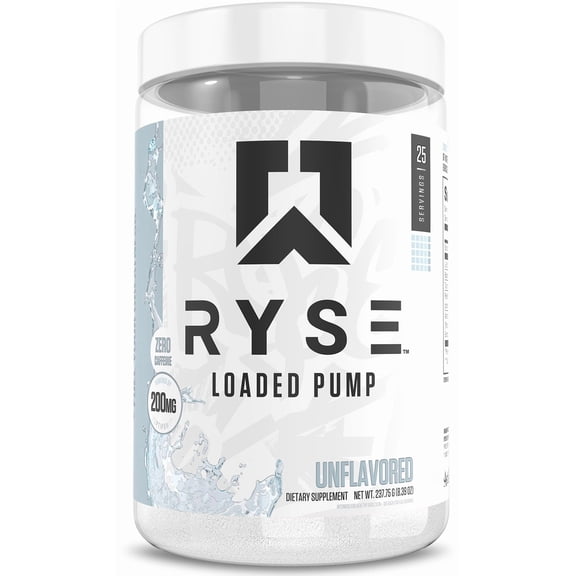 RYSE Loaded Pump Stim-Free Daily Pre Workout Powder - Unflavored - 25 Servings