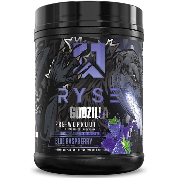 RYSE Godzilla X Noel Deyzel Pre Workout Powder - Blue Raspberry - 20/40 Servings