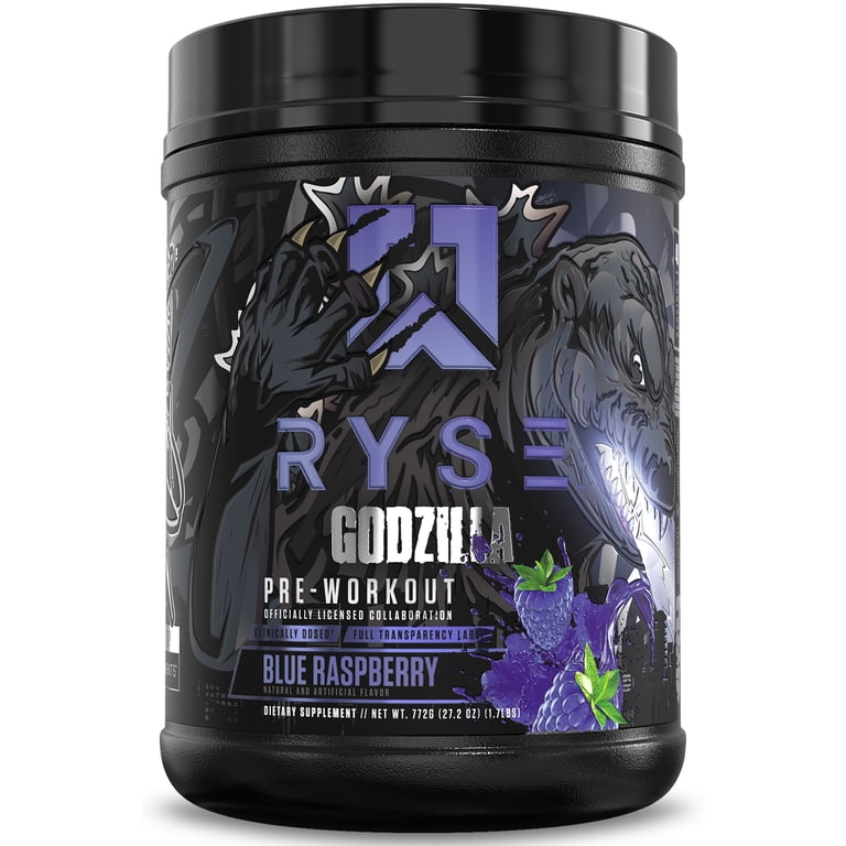 RYSE Godzilla Pre-Workout | Pumps, Energy | 400mg Caffeine | 40