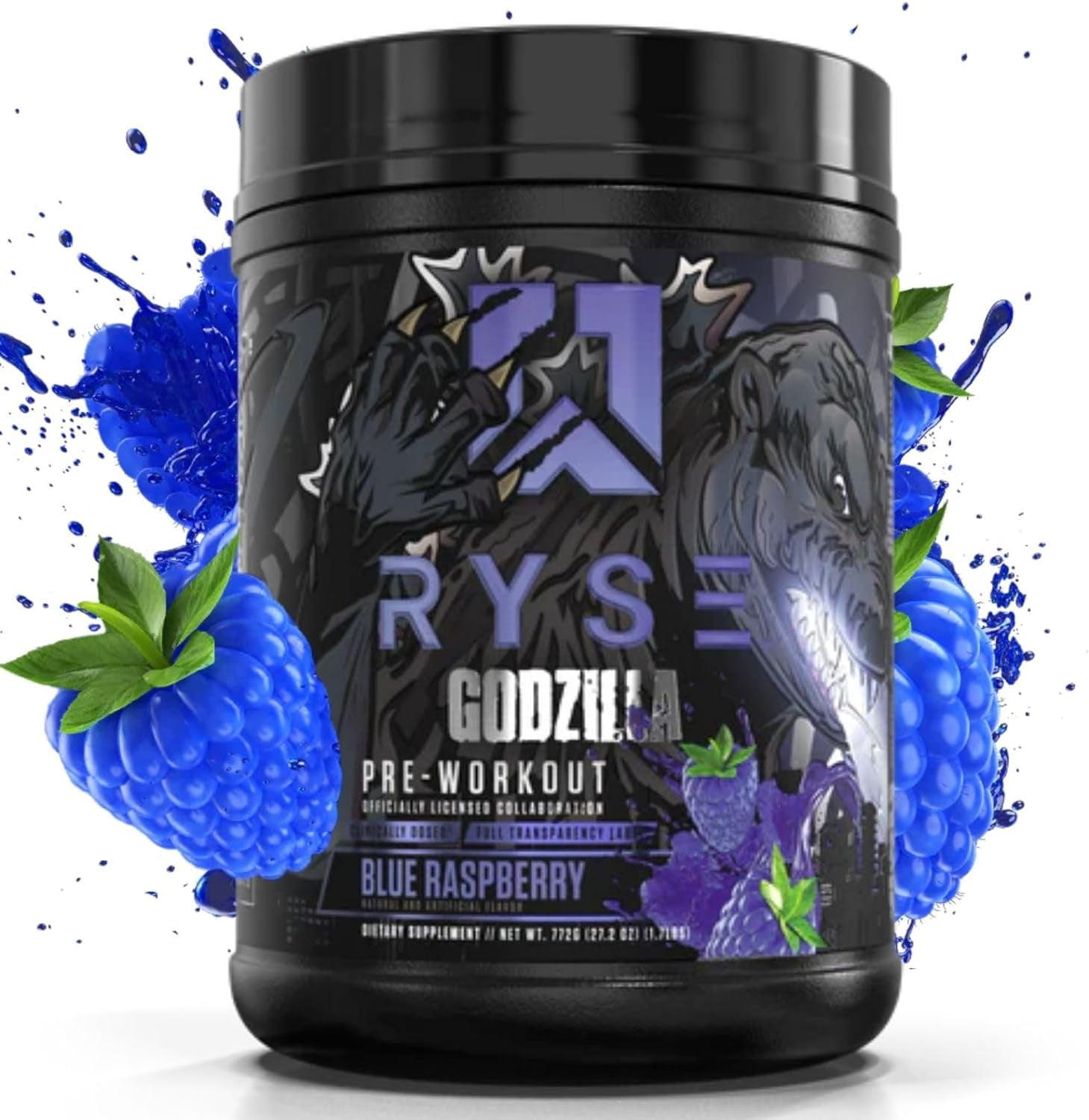RYSE Godzilla Pre-Workout | Pumps, Energy | 400mg Caffeine | 40